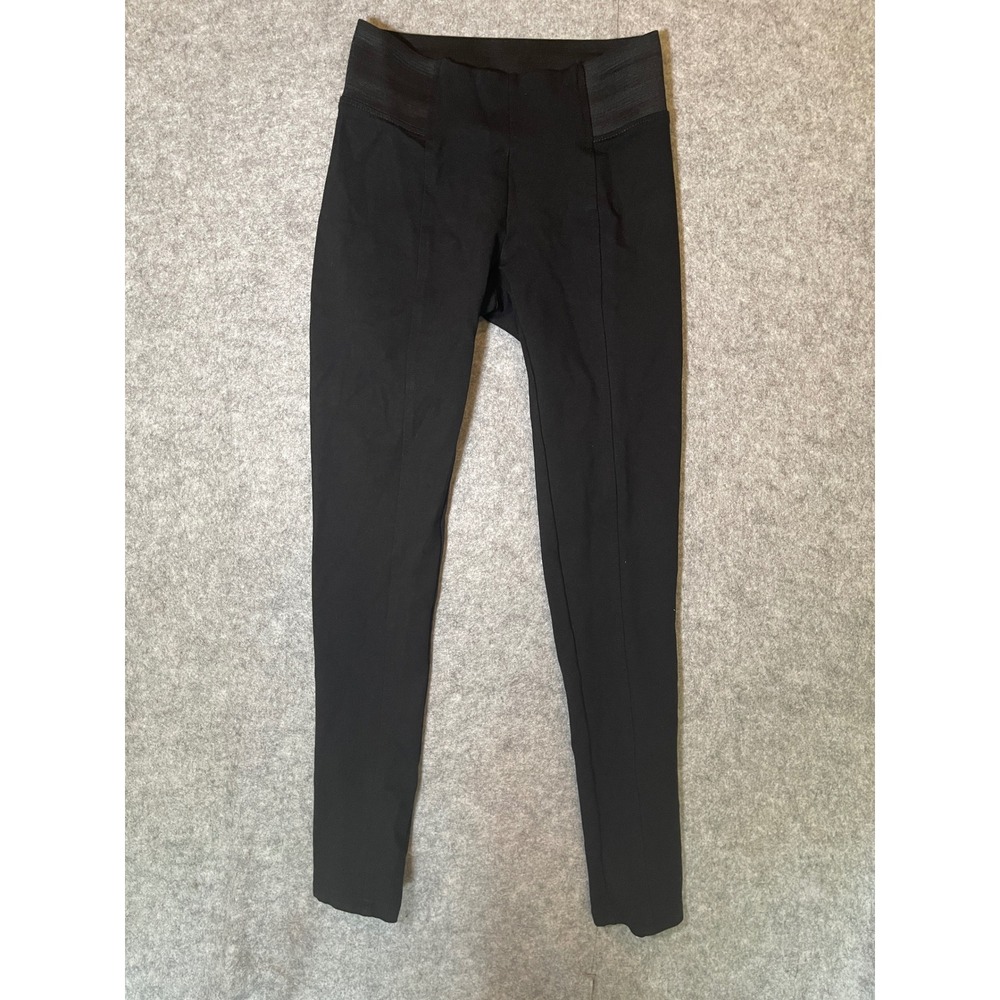Ann Taylor Black Skinny Ponte Pants Elastic Waist Seam Detail XS